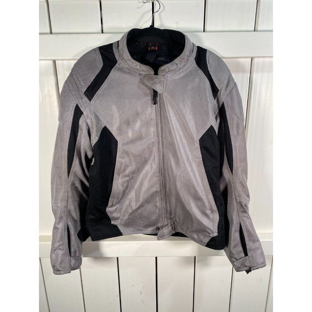 First Gear Men's Protective Riding Jacket Gray Black Size Medium